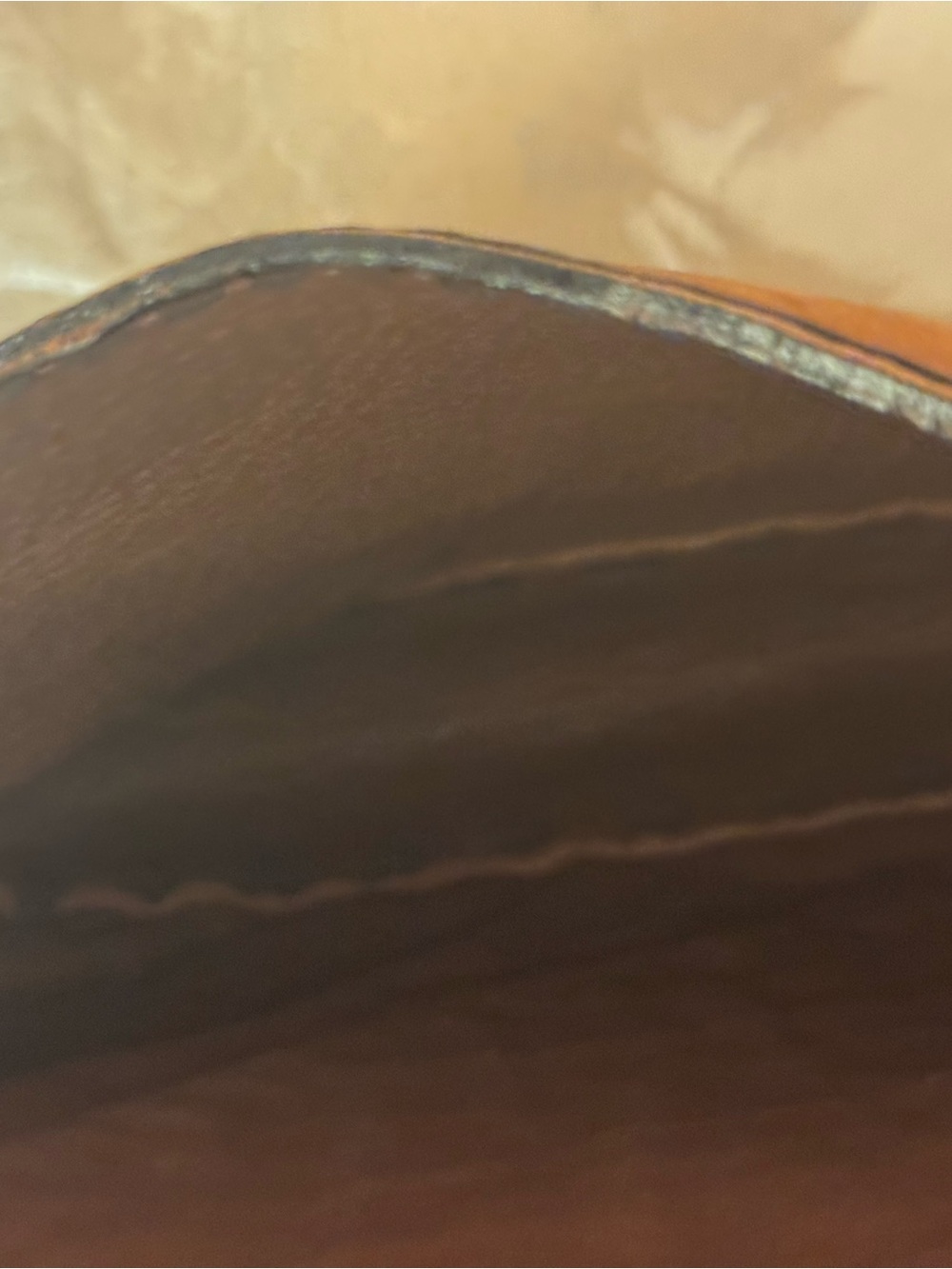 Tan Leather Shoulder Bag with Cream Haircalf Flap, with real Agate - Picture 5 of 8